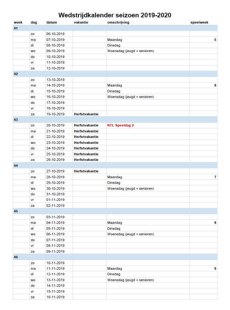 Wedstrijdkalender BVLZW - pagina 2