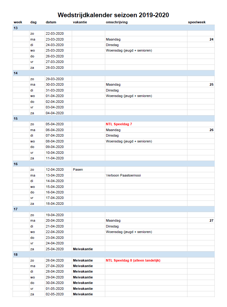 Wedstrijdkalender BVLZW - pagina 6